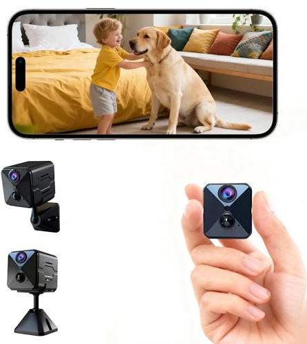 Erste 4K Mini Kamera Komplett neu Aufgewertet Überwachungskamera Innen Akku 2,4 GHz WiFi Kamera überwachung innen mit 2800mAh Akku für lange Laufzeit,Bewegungsmelder,Nachtsicht SD/Cloud-Speicher