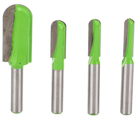 Juego de 4 brocas de fresadora de punta redonda, vástago de 8 mm para madera, brocas de fresadora de acero de tungsteno con cubierta en Y para CNC, de mano o de escritorio.