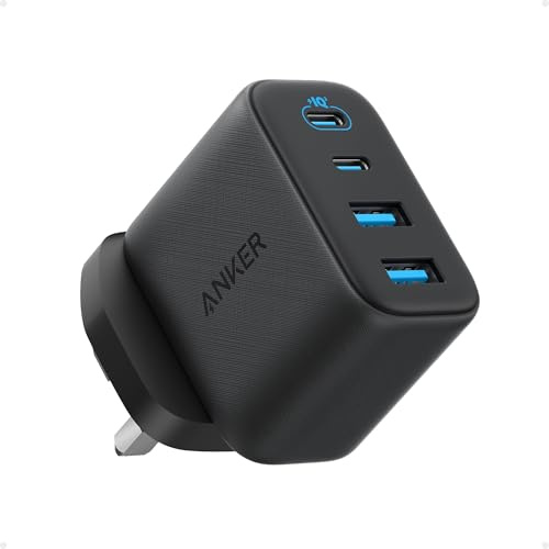 Anker Zolo 50W USB C Plug, 4-Port USB C Charger with 2 USB-C & 2 USB-A, Compact Fast Charger UK for iPhone 17/16/15/14/13 Series, iPad, Galaxy (Black, Cable Not Included)