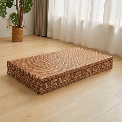 Bärbar hopfällbar japansk madrass tjock och mjuk campinggolvmatta för resor och gäster (grå 60 x 180 x 5 cm) andningsbar sovdyna perfekt för hem och utomhusbruk