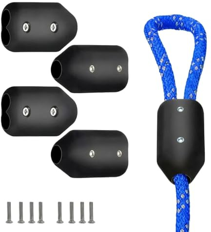 GisWell Seilklemme Seilklemmen 8mm Seilklemmen, Wiederverwendbare Verstellbare Seilverbinder Aus Kunststoff, Für 7–8 mm Nylonseile Geflochtene Seile, 4er-Pack