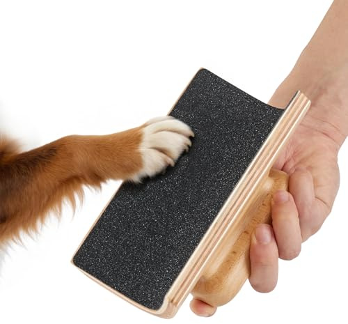 DOOKRON Handheld Dog Scratch Pad for Nail Grinding - Portable Dog Nail File with Curved Surface & 2 Replacement Sandpapers, Effective Grooming Tool for Dogs (M)