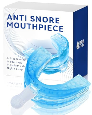 Anti Snoring Devices,Anti Snoring Mouth Guard Adjustable-Sleeping Snore Stopper Sleep Apnea Mouthpiece-Anti Snore Mouthpiece Device Sleeping Snore Stopper Fit for Men and Women (Sky Blue)
