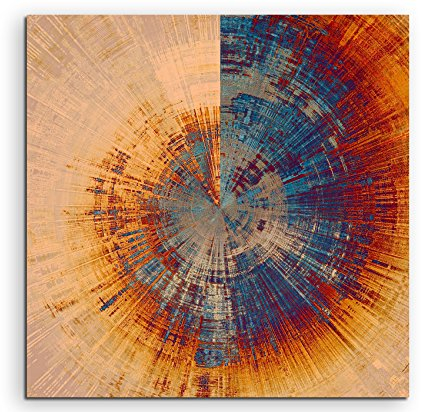 Wandbild 90x90cm Vintage Gemälde eines Baum Querschnitts auf Leinwand für Wohnzimmer, Büro, Schlafzimmer, Ferienwohnung u.v.m. Gestochen scharf in Top Qualität