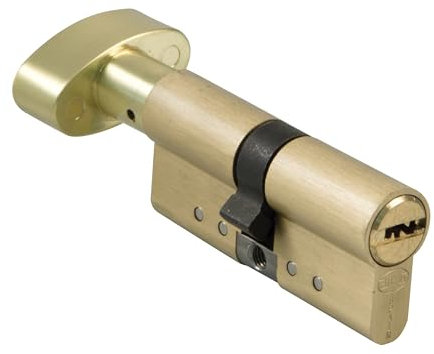 Amig - Cilindro di sicurezza con pomolo | Serratura per porte | Cilindro di Alta Sicurezza | Anti-picking e Anti-bumping | Include 5 chiavi | Satinato | Misure: 100 (50-50 mm)