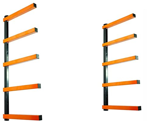 KASTFORCE KF1005 Lumber Storage 5-Level System 110lbs (50kg) per Level Wood Rack for Workshop With Durable Sheet Metal Screws