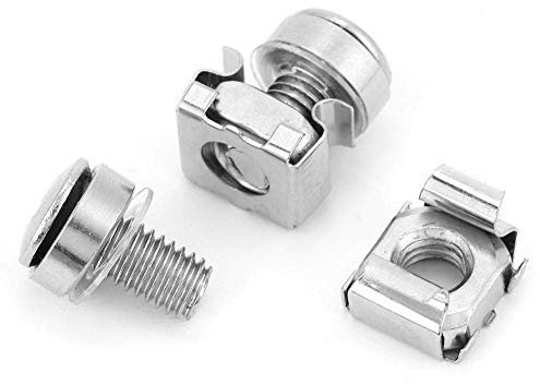 20pcs Bulloni a vite per parti di fissaggio dadi montaggio a dado a gabbia Viti a rack per armadietto di rete Kit assortimento per mensole server di montaggio M5 M6 * 16/20(M5*16)