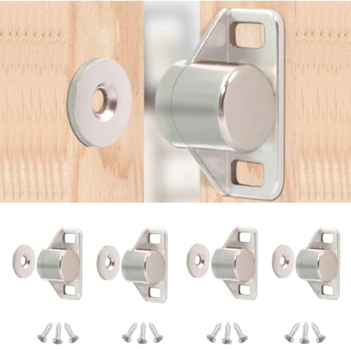 siismi der Räumungsverkauf! 4 Stück Magnetschnäpper Schrank Türmagnet Schrankbeschläge (Silber)