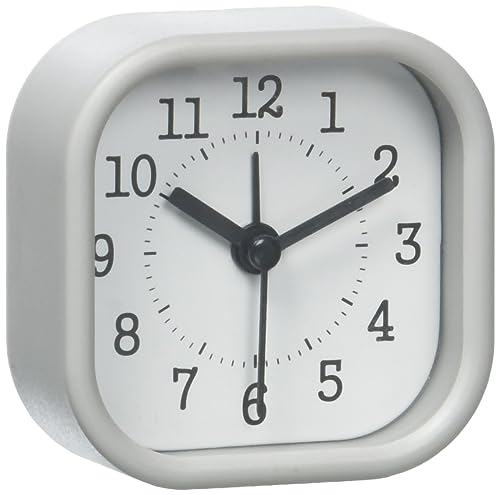 TFA Dostmann Sveglia analogica, 60.1035.10, Ideale per Viaggi, 5 x 5 cm, Piccola e compatta, Colore Grigio Pastello, 52 x 23 x 52 mm