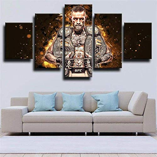 ARXYD Poster Bilder Gemälde auf Leinwand 5 Stück UFC Sports Conor McGregor 5 Stück Modern Home Decoration Artwork bereit, kreative Geschenk zu hängen