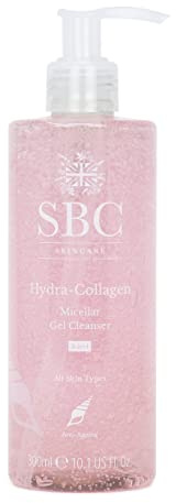 SBC Skincare Hydra-Collagen Micellar Gel Cleanser - 300ml | Hydrating Gel Makeup Remover | Cleansing Anti-Ageing Micellar Gel | Soap Free Makeup Remover