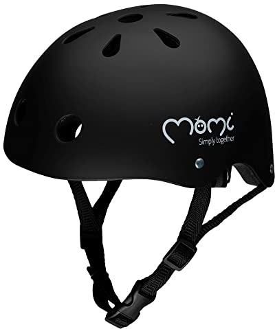 MoMi Mimi Kinderhelm verstellbar, Kopfumfang 48 – 55 cm, stoß- und schlagfester Fahrradhelm für Kinder, 11 Lüftungsöffnungen, Schaumstoffpolsterung, Einstellbarer Kinnriemen