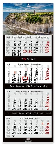 GEIGER-OFFICE 4-Monatskalender 2026 OSTSEE - Wandkalender 33 x 90 cm Großformat - Bürokalender mit tollem Bildmotiv - Geschenk für Ostsee-Fans - Made in Germany