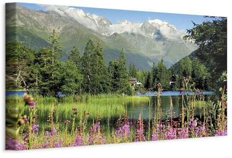 murando - Quadro Moderno Fonoassorbente per Soggiorno, Montagna, 135x45 cm | Chiodi Inclusi, 1 Pezzo, Protezione Dai Rumori, Pannelli Fonoassorbenti Decorativi, Resistenti Allo Sbiadimento