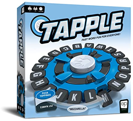 USAOPOLY TAPPLE Word Game | Fast-Paced Family Board Game | Choose a Category & Race Against The Timer to be The Last Player | Learning Game Great for All Ages, Black