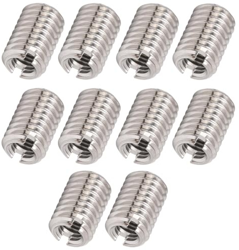 Duokon 10 Stück Gewindeeinsatz Reduziermutter, Innengewinde M5 X 0,8 Mm, Außengewinde M8 X 1,25 Mm, Länge 12 Mm, Edelstahl-Gewindereduziermutter Befestigungs-Hardware für Möbelprojekte
