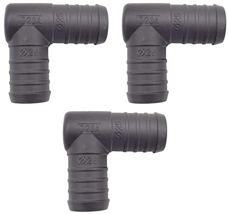 3 x YOU.S Original Schlauchverbinder Zwischenstück RGV Ø 25x25 mm 90° Winkel - L Form