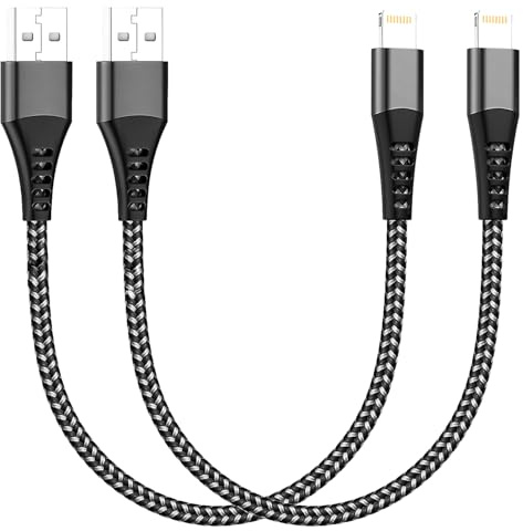 iPhone Charger Cable 0.3M 2Pack[Apple MFi Certified], USB to Lightning Cable 0.3M Short IPHONE Charging cable Fast IPHONE USB CABLE iphone Lead Wire for IPhone 14 13 12 11 Pro Max XR X 8 7 6 5 SE,iPad