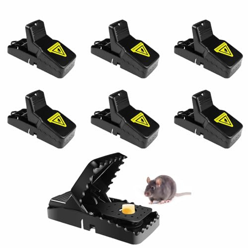 LSRVNM 6 Pack Mouse Traps, Reusable Mice Traps with Detachable Bait Cup, Highly Sensitive Mouse Catcher, Rodent Catcher Kill Instantly for Indoors and Outdoors