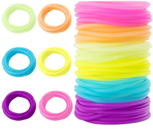 MAQIHAN 60 Jelly Bracelets 80's Adult-Size - Neon Rubber Bracelet for Women