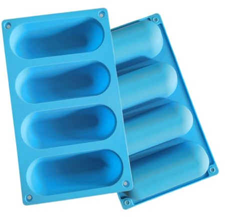 HEMOTON 2 Piezas Molde Para Pan De Hot Dog De Silicona Bollos Para Hot Dogs Bandeja Para Horno Molde De Silicona Para Pan Para Repostería y Bricolaje