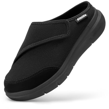 FitVille Pantofole Diabetiche Per Donna Scarpe Extra Larghe Per Piedi Gonfi Ciabatte Regolabili Per La Neuropatia Dolorosa Dei Piedi Degli Anziani 38 EU X-Larga