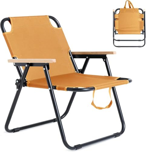 JHYCCDD Campingstuhl Faltbar Leicht, Anglerstuhl Klappbar, Camping Sessel Klappstuhl Camping, Camping-Stühle, Faltstuhl mit Armlehnen, Klappstühle Perfekt für Angeln, Picknick，Reisen