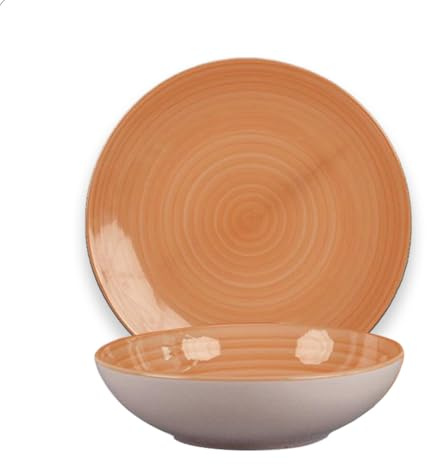 MA MAISON Servizio Piatti Sunflower 12 Pezzi in Ceramica Set Piatti per 6 Persone Idea Regalo - 6 piatti piani, 6 fondi -Tavola e Cucina Colorato per Lavastoviglie