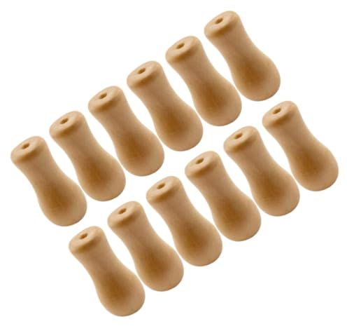 LIFKICH 12pcs Wooden Drop Curtain Accessories Blind Cord Holder Replacements for Roller Blinds Window Cord Knobs