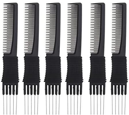 Ipetboom 6 Piezas Peine De Profesional De Acero Peine Portátil Para Cardar De Peluquería Para Estilizado Del Cabello