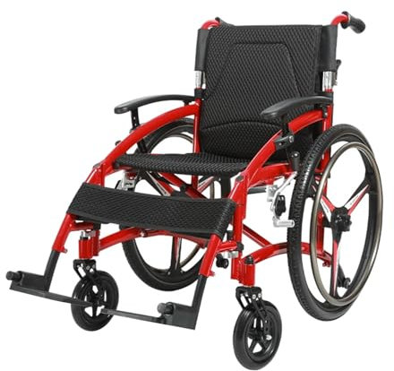 CFMAIF Faltrollstuhl, Rollstuhl für Ältere und Behinderte, Sitzbreite: 45 cm, selbstfahrend, Leichter, Aluminium Reiserollstuhl(Adjustable armrest)