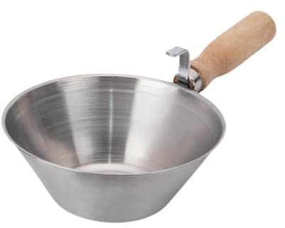 Dualoai Cement Bucket Scoops Wooden Handle Cement Mortar Scooper for Drywall Plaster