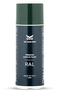 OYO - Spray Vernice Acrilica Verde Muschio Lucido 400ml per Progetti Fai-da-Te - Bomboletta Spray per Uso Multiplo (1, RAL 6005) - On Your Own