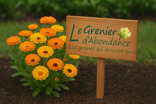 100 graines à semer - Le Grenier d'Abondance - Souci Fiesta Gitana - Calendula officinalis