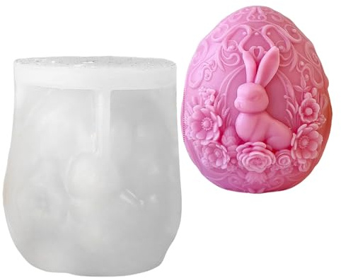 Silicone Mold for Rabbit Egg Candle Making, Flexible Reusable Baking Craft Tools, Home Kitchen Decor, DIY Gifts for Easter Spring