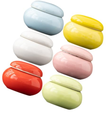 Toyvian Lot de 6 Pots D'échantillon en Céramique Multifonction pour Cosmétiques, Stockage de Crème Visage et Beurre Corporel, pour Paquet à Dos ou Trousse de Maquillage