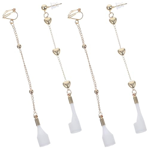 FUTUREORYY 2 Paia di Orecchini a Bottone Anti-Smarrimento per Auricolari Wireless Catena Porta Auricolari Sportivi Accessorio Moda senza Piercing per Uso Quotidiano e Regalo