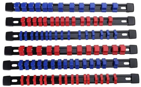 6Pcs ABS Socket Wrenchs Holder Adjustable Finisher 1/4 3/8 1/2 Storage Mountable Sliding Stand Sleeve Holder Rack Rack Holder