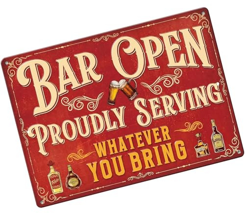 Personalised Bar Accessories For Home Pub Set, Custom Metal Tin Signs, Vintage Decor For Man Cave, Outdoor Garden Plaque, Unique Beer Gifts For Men or Women，Interior and exterior humorous decorations