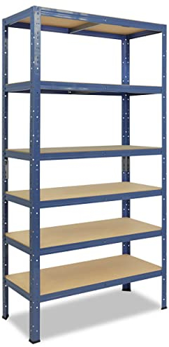 shelfplaza® 200x120x30cm HOME Schwerlastregal blau/Metallregal mit 6 Böden/Kellerregal Metall, Garagenregal, Werkstattregal oder Regal Lagerregal/Steckregal Metall mit 145kg Tragkraft