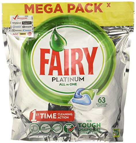 Fairy Platinum Original Spülmaschinenkapseln, Packung mit 63 Stück