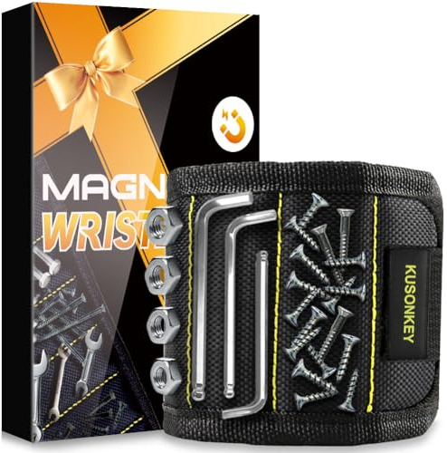 Pulsera magnética con fuertes imanes para sujetar tornillos, clavos, brocas, el mejor regalo único para artesanos, padres, padres, maridos, novios, hombres y mujeres