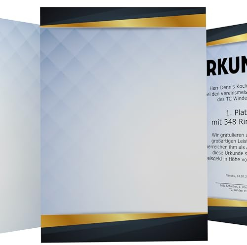 Square Urkundenpapier DIN A4 190g 50 Blatt – beidseitig bedruckt – für Zertifikate und Schulungen – inkl. Textvorlagen zum Download