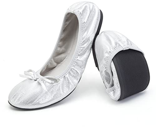 Greatonu Ballerina Donna Ballerine Pieghevoli Scarpe Eleganti Basse Donna con Suola Flessibile- Perfetto per Matrimoni e Feste
