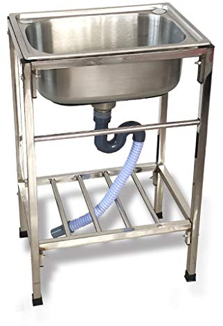 Lavello Da Cucina Indipendente Con Rubinetto E Gambe - 1 Scomparto Professionale Per La Preparazione Della Cucina E Lavello Di Servizio, Lavabo In Acciaio Inossidabile Per Lavamani Per Ristorante