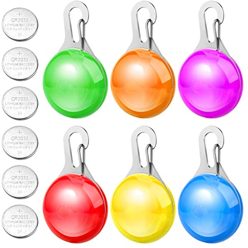 Fabu 6 st lampor för hundar säkerhet clip-on LED-lampa 3 blinkande lägen