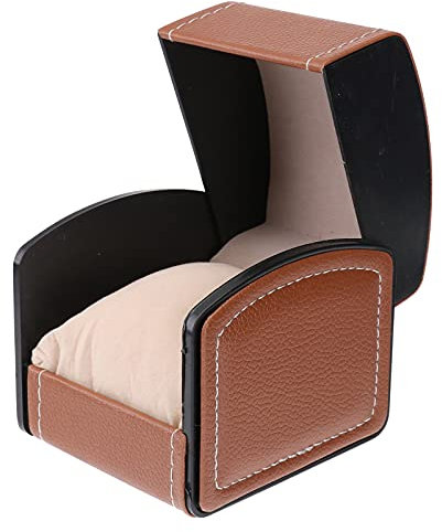 iplusmile Caja De Reloj De Cuero Pu Con Tapa Elástica Para 1 Reloj Con Cojín Extraíble Organizador De Viaje Y Regalo