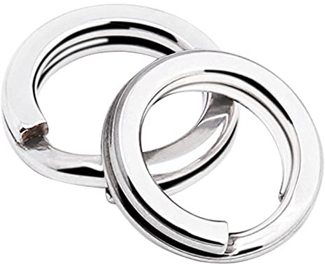 9Tong Anillos Partidos de Acero Inoxidable Agua Salada Conector de línea de Anillo Dividido de Pesca Anillos divididos de Pesca 100pcs 68lbs