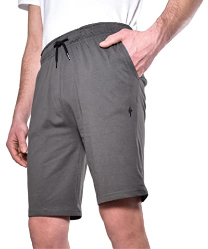 BESTLAKE BLK Sportshorts i Bomull med lätta sommarfickor, Antracitgrå, L