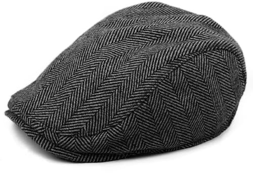 Boston Scally The Original, Single Panel, Wool Blend, Grey Herringbone, ML